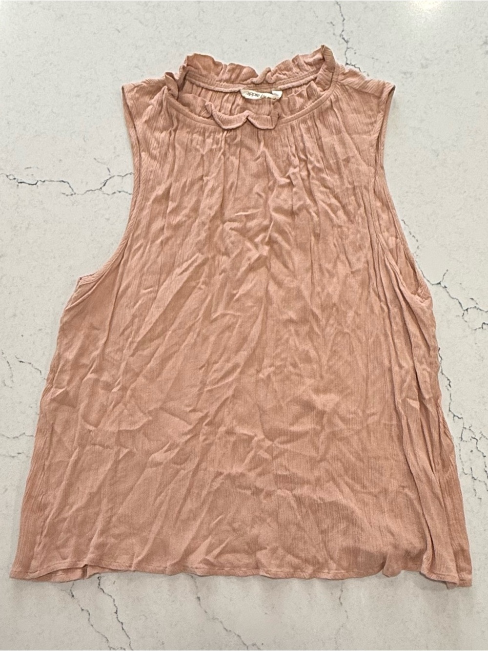 Hippie Laundry Peach High Neck Sleeveless Rayon Tank Top M